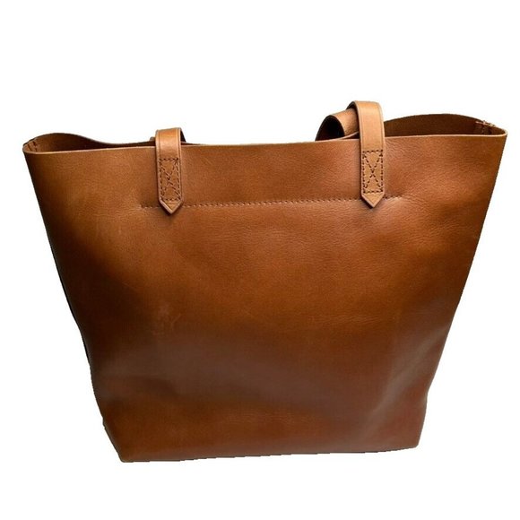Madewell Womens $168 Medium Transport Tote English Saddle Brown F5788 Embossed 4 - Picture 4 of 16